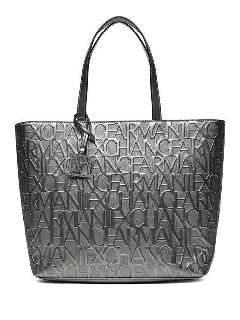 ARMANI EXCHANGE VERNICE Shopping bag a spalla gunmetal - Borse Donna