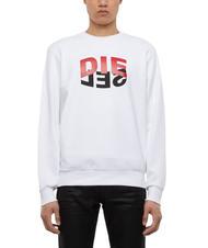 DIESEL S-GIRK Felpa girocollo in cotone white - Felpe Uomo - 1