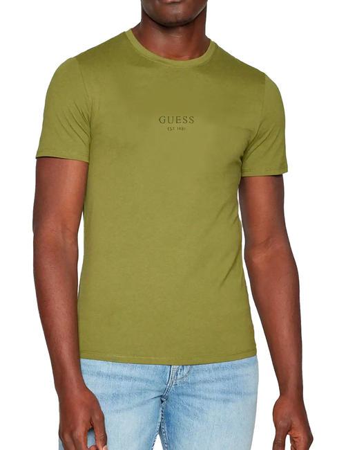 GUESS AIDY T-shirt scritta in tinta green stone - T-shirt Uomo