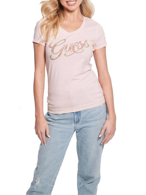 GUESS SCRIPT  T-shirt a maniche corte wanna be pink - T-shirt e Top Donna
