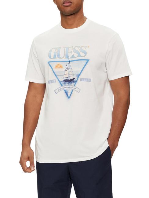 GUESS YACHT CLUB T-Shirt in cotone salt white - T-shirt Uomo