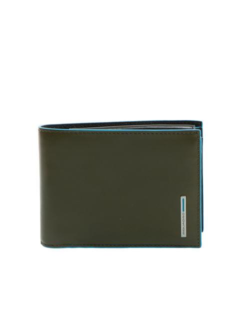 PIQUADRO Portafoglio BLUE SQUARE, in pelle, con RFID verde-nero - Portafogli Uomo
