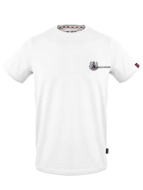 AQUASCUTUM STEMMA LOGO T-shirt in cotone white - T-shirt Uomo