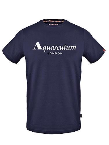 AQUASCUTUM MAXI LOGO T-shirt in cotone navy - T-shirt Uomo