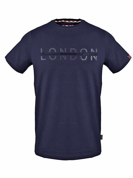 AQUASCUTUM LONDON T-shirt in cotone navy - T-shirt Uomo