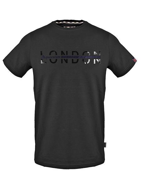 AQUASCUTUM LONDON T-shirt in cotone black - T-shirt Uomo