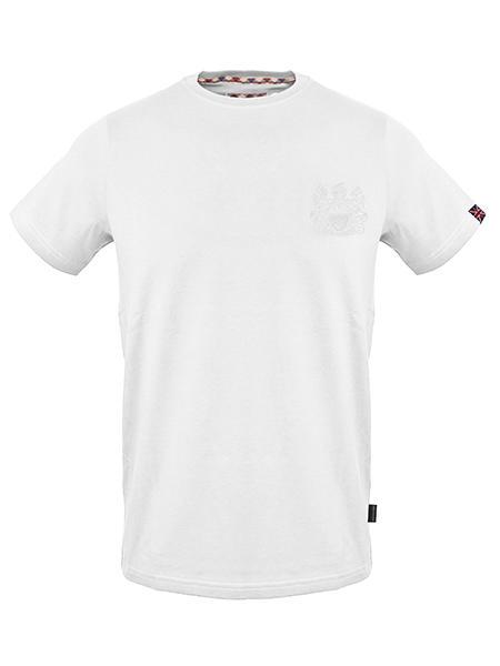 AQUASCUTUM TONAL ALDIS LOGO T-shirt in cotone white - T-shirt Uomo