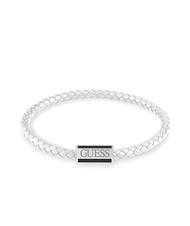 Bracciale Guess Uomo In Acciaio E Pelle - Linea Malibu - Modello JUMB01345JWSTJB - Colore Steel/Jazz Blue