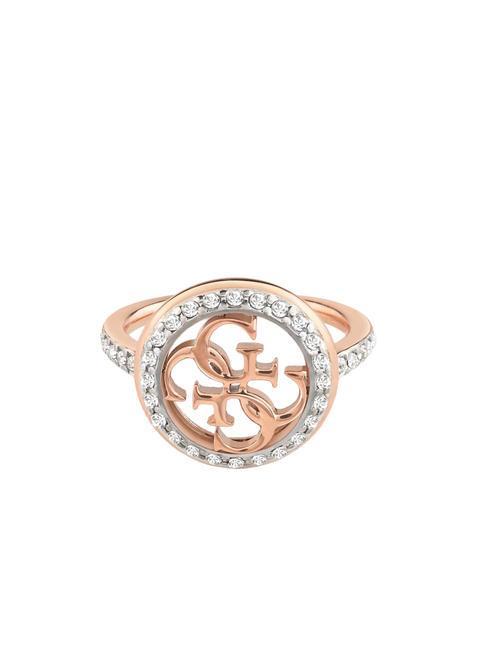 GUESS LIFE IN 4G Anello con logo e cristalli ROSE GOLD - Anelli