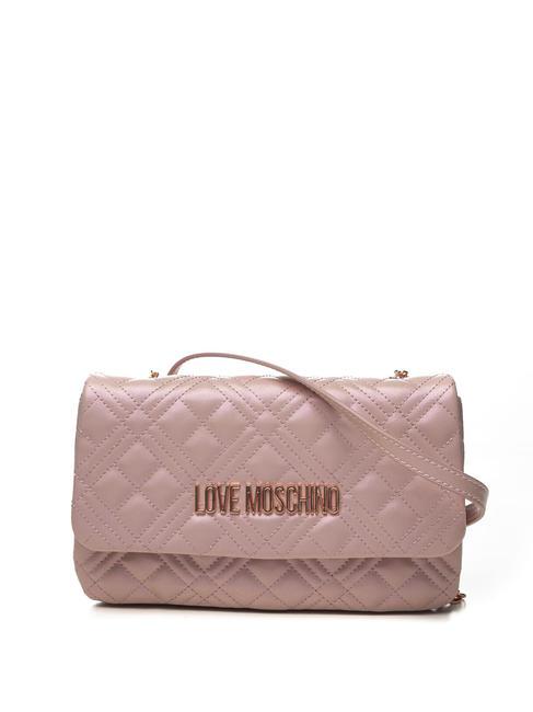LOVE MOSCHINO QUILTED  Mini Bag con tracolla rose gold laminato - Borse Donna