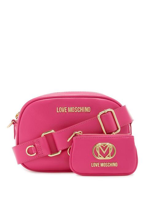 LOVE MOSCHINO METALLIC LOGO Borsa camera case con pouch fuxia - Borse Donna