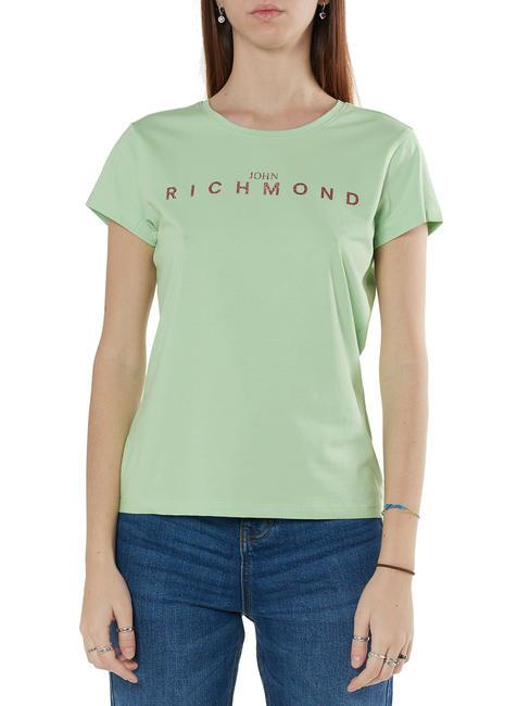 JOHN RICHMOND MARTIS T-shirt in cotone sage/pink - T-shirt e Top Donna