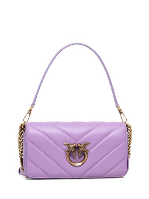 PINKO LOVE CLICK Borsa mini in pelle tulipano viola-antque gold - Borse Donna