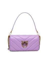PINKO LOVE CLICK Borsa mini in pelle tulipano viola-antque gold - Borse Donna - 1