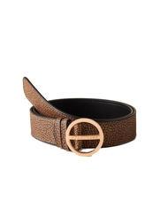 BORBONESE GRAFFITI Cintura fibbia rotonda op naturale/nero - Cinture - 1