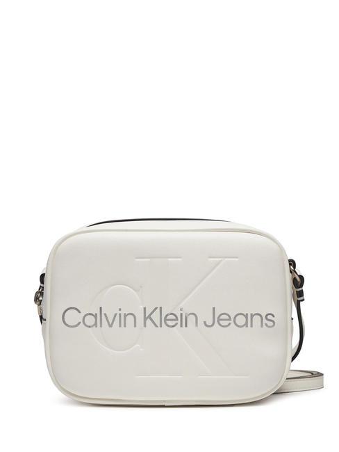 CALVIN KLEIN CK JEANS SCULPTED MONO Camera bag a tracolla white/silver logo - Borse Donna