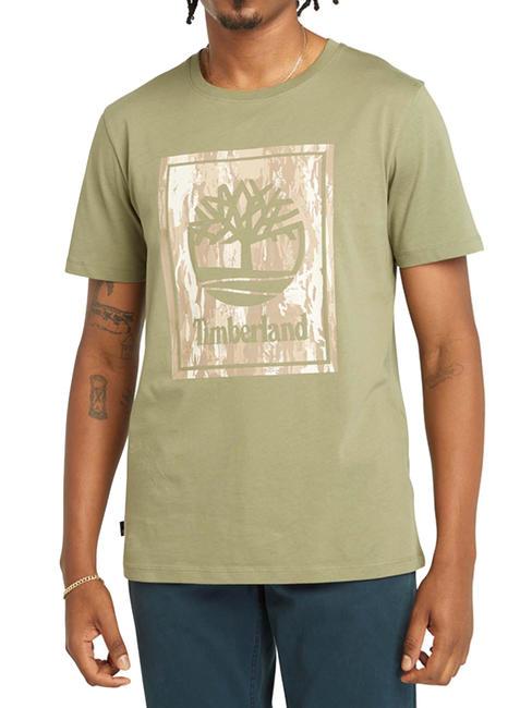 TIMBERLAND STACK LOGO T-shirt in cotone cassel earth - T-shirt Uomo