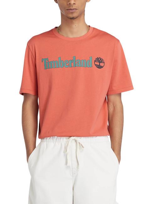TIMBERLAND KENNEBEC RIVER LINEAR LOGO T-shirt in cotone burnt sienna-app - T-shirt Uomo