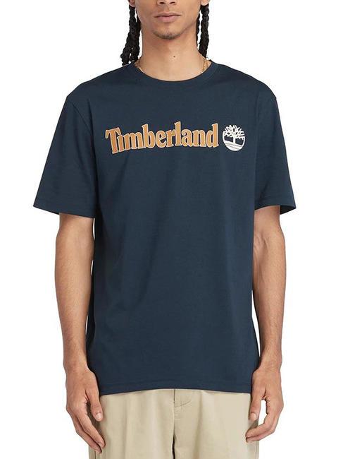 TIMBERLAND KENNEBEC RIVER LINEAR LOGO T-shirt in cotone dark sapphire - T-shirt Uomo