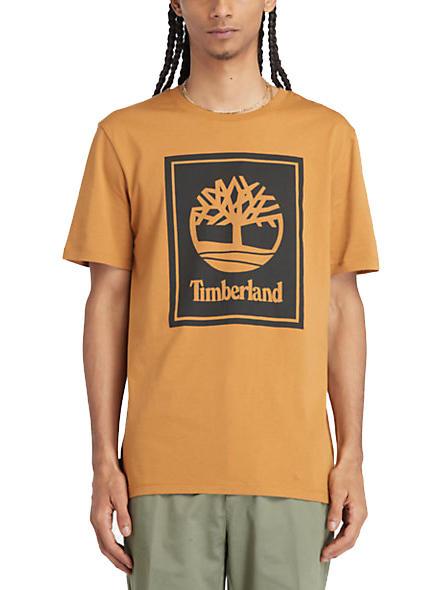 TIMBERLAND STACK LOGO T-shirt in cotone wheat boot/black - T-shirt Uomo