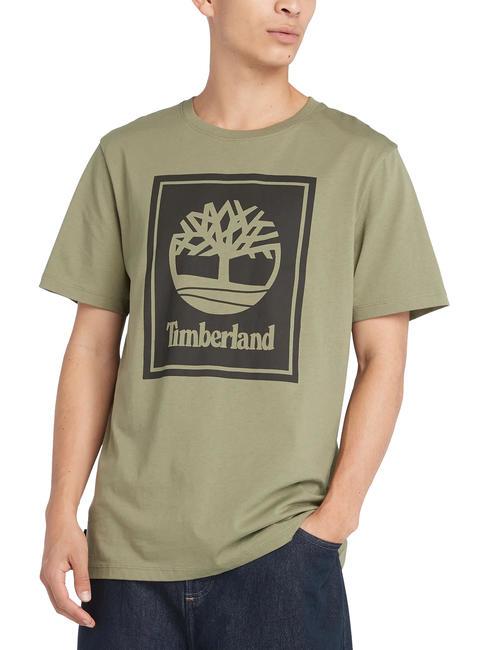 TIMBERLAND STACK LOGO T-shirt in cotone cassel earth/black - T-shirt Uomo