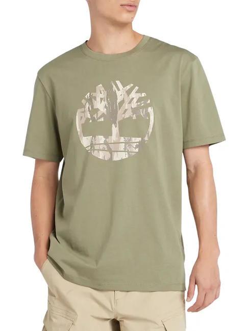 TIMBERLAND KENNEBEC RIVER TREE LOGO T-shirt in cotone cassel earth - T-shirt Uomo