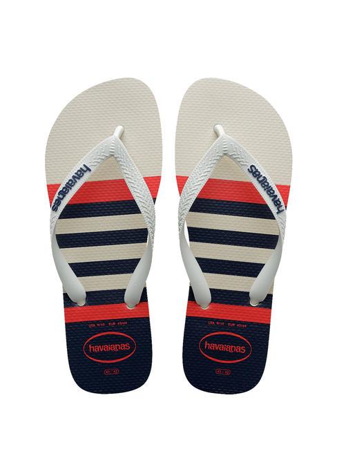 HAVAIANAS TOP NAUTICAL Infradito white/white/navy blue - Scarpe Uomo