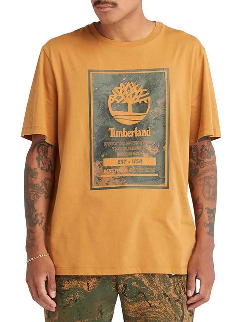 TIMBERLAND SHORT SLEEVE PRINTED LOGO T-shirt in cotone wheat boot - Polo Uomo