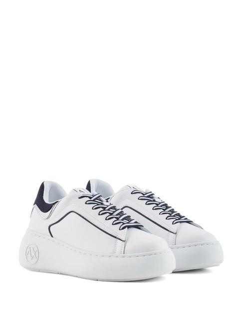 ARMANI EXCHANGE ACTION Sneakers in pelle inserto stampa pitone op.white+blueberry - Scarpe Donna