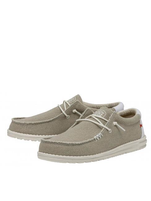HEY DUDE WALLY BRAIDED Scarpa easy on in canvas off white - Scarpe Uomo
