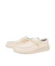 HEY DUDE WALLY CANVAS M Mocassini easy-on in tela stone white - Scarpe Uomo - 1