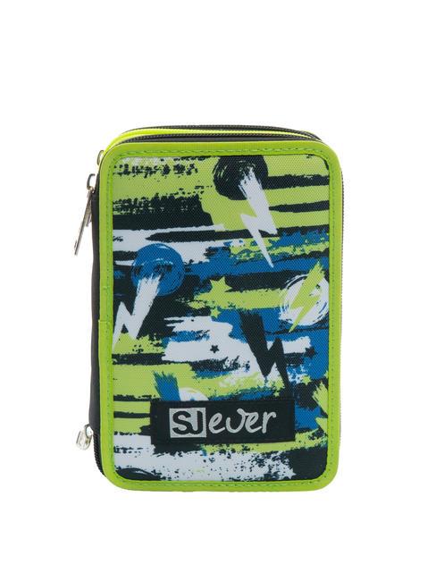SJGANG EVER Astuccio 3 zip con kit scuola bluedeep - Astucci e Accessori