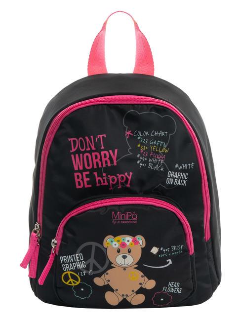 MINIPA' DON'T WORRY BE HIPPY Zaino mini Nero - Zaini Scuola & Tempo Libero