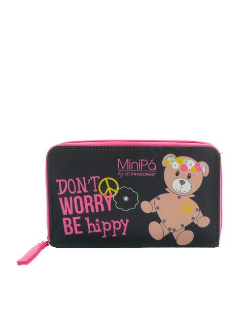 MINIPA' DON'T WORRY BE HIPPY Portafoglio grande zip around Nero - Borse e accessori kids