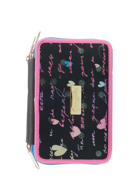 CAMOMILLA DREAMS&FLOWERS Astuccio 3 zip con kit scuola Nero - Astucci e Accessori