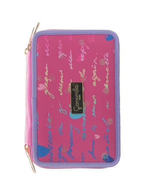 CAMOMILLA DREAMS&FLOWERS Astuccio 3 zip con kit scuola RHODAMINE RED - Astucci e Accessori