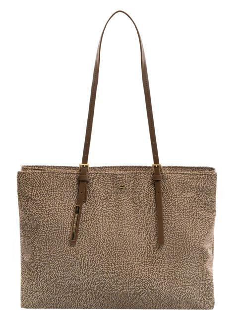 BORBONESE COLE NYLON                          Shopping bag grande beige brown - Borse Donna