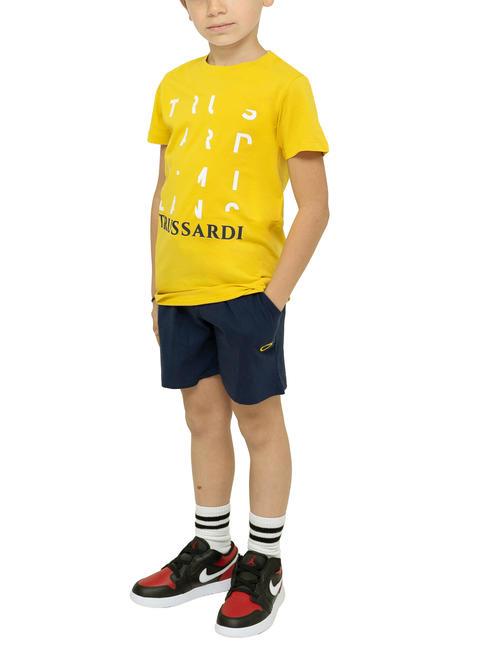 TRUSSARDI VIOLA Set t-shirt e bermuda in cotone yellow/ind - Tute bambini