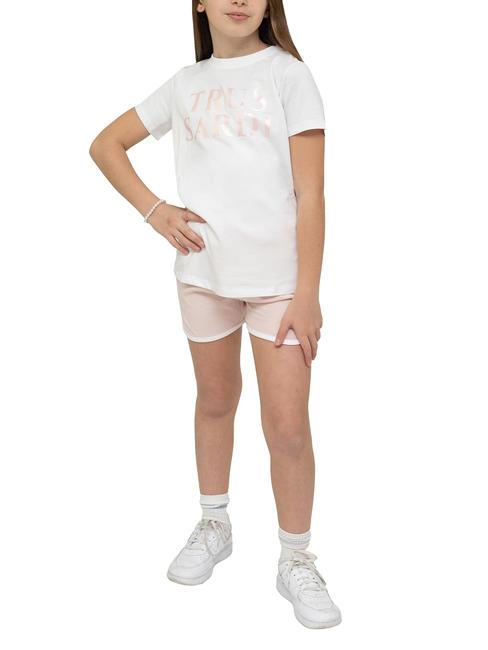 TRUSSARDI LIMEO Set t-shirt e bermuda in cotone white/p.s. - Tute bambini