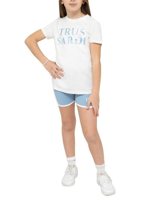 TRUSSARDI LIMEO Set t-shirt e bermuda in cotone whit/azure - Tute bambini