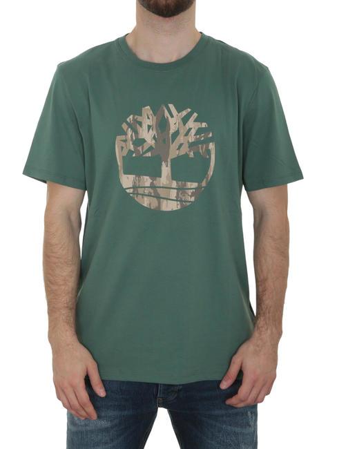 TIMBERLAND KENNEBEC RIVER TREE LOGO T-shirt in cotone sea pine - T-shirt Uomo