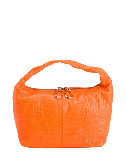 FURLA GINGER Borsa piccola a mano in pelle st cocco arancio fluorescente - Borse Donna