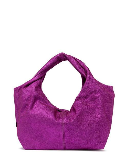 GIANNI CHIARINI AGNESE Borsa sacca in pelle laminata hot pink - Borse Donna