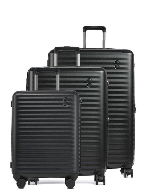 ECHOLAC CELESTRA BLX Set 3 trolley:cabin, medio e grande espandibili con sistema bloccante black - Set Trolley
