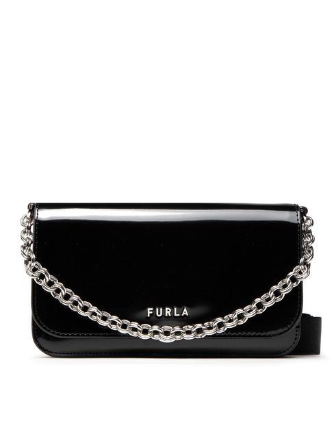 FURLA SPLENDIDA MIni bag in pelle con tracolla nero+cognac h - Borse Donna