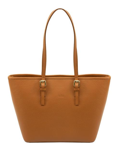 LESAC CHIARA Borsa shopper in pelle dollaro cuoio scuro - Borse Donna