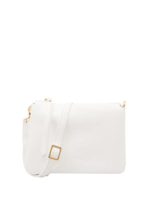 LESAC SIMONA Borsa a tracolla tris pelle dollaro optical white - Borse Donna