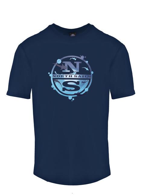NORTH SAILS SEA LOGO T-shirt in cotone blue navy - T-shirt Uomo