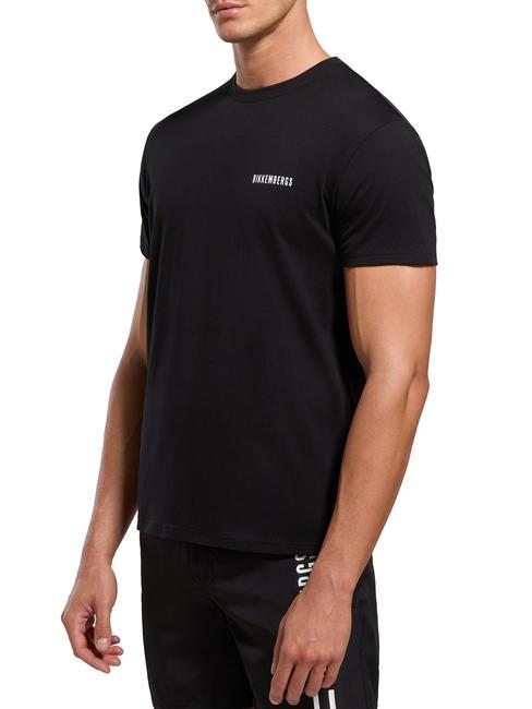 BIKKEMBERGS VERTICAL STRIPES T-Shirt in cotone black - T-shirt Uomo