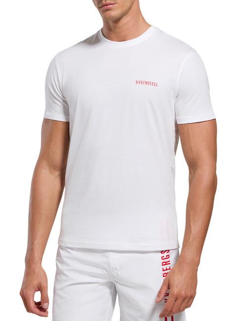 BIKKEMBERGS VERTICAL STRIPES T-Shirt in cotone white - T-shirt Uomo